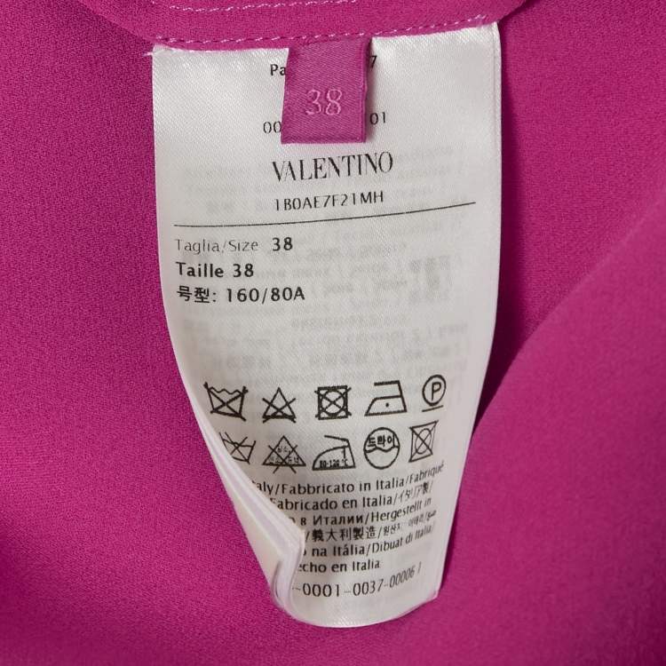 Pre Owned Valentino Pink Silk Neck Tie-Up Blouse S