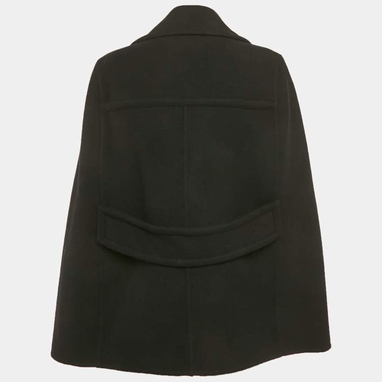 مملوكة مسبقًا Valentino Black Wool Double Breasted Cape Jacket S