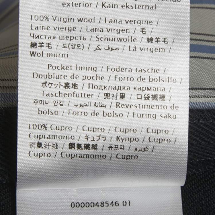 Pre Owned Valentino Blue Gabardine Straight Fit Trousers S