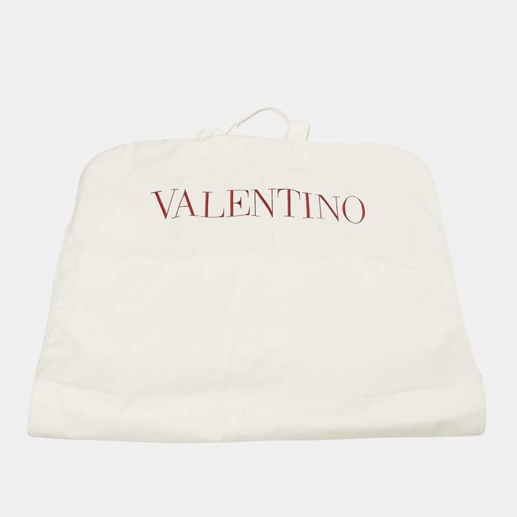 Pre Owned Valentino Pink Graphic Print Wool Blend Feather Trim Dress S