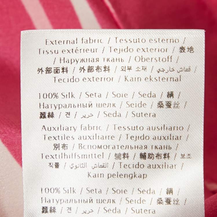 Pre Owned Valentino Pink Panther Motif Silk Feather Trim Shirt XS