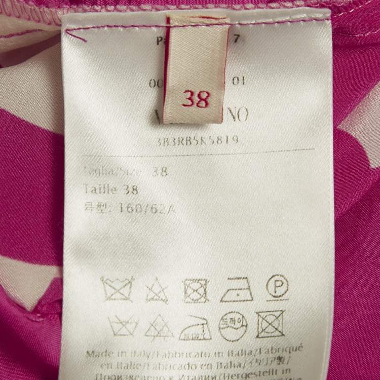 Pre Owned Valentino Pink Panther Motif Silk Capri S
