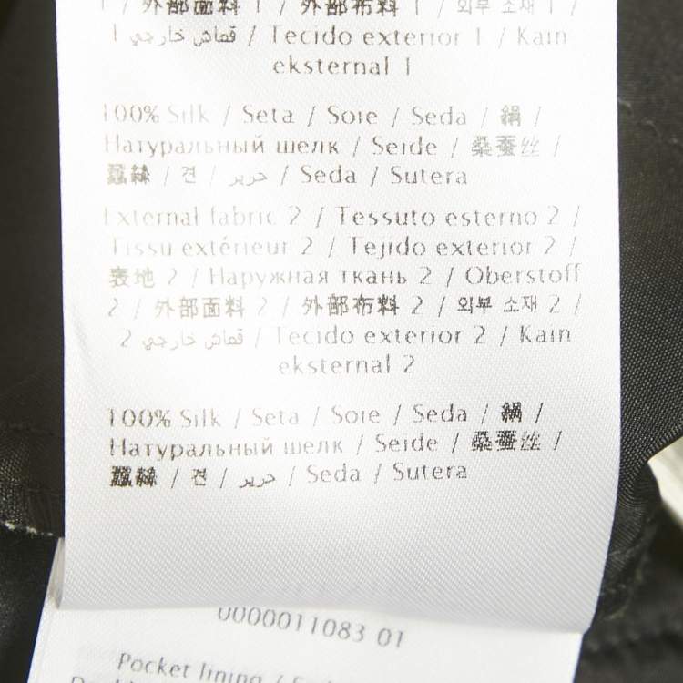 Pre Owned Valentino Black Dragon Printed Silk Straight Leg Pants S