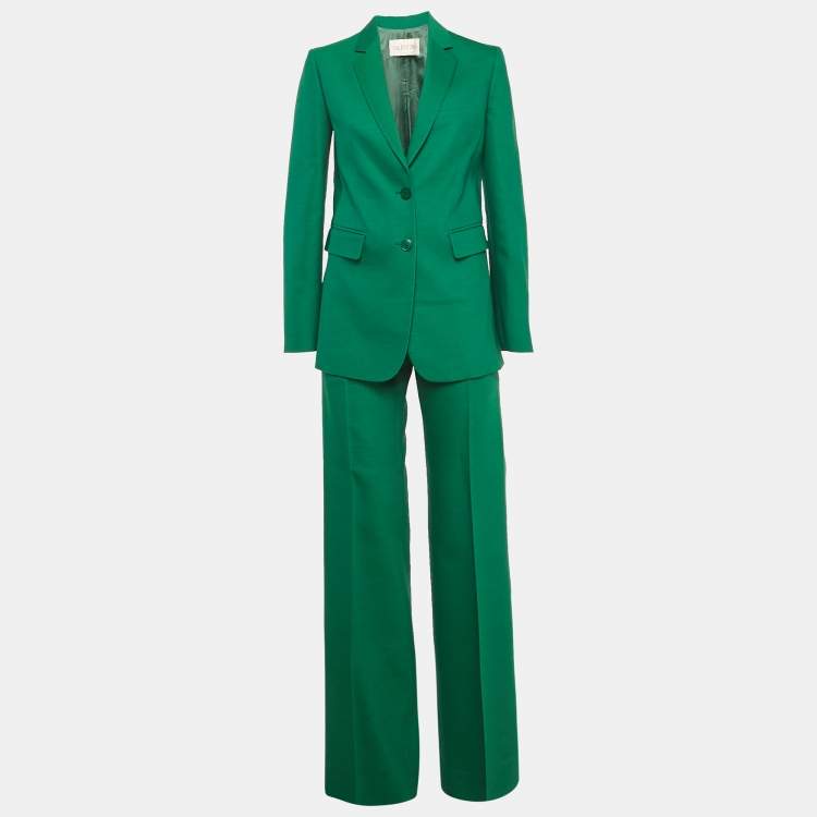 مملوكة مسبقًا Valentino Green Silk Blend Blazer & Pants Suit Set S