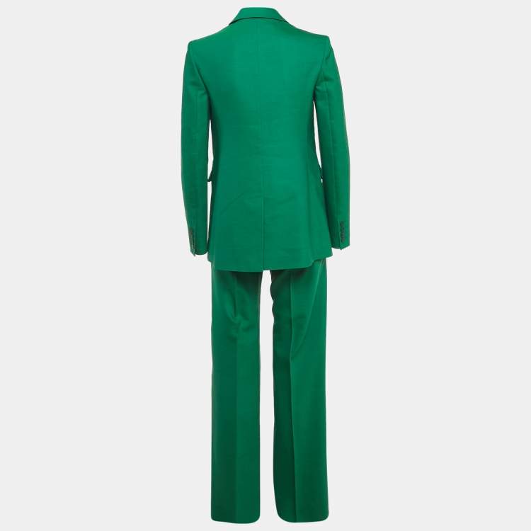 مملوكة مسبقًا Valentino Green Silk Blend Blazer & Pants Suit Set S