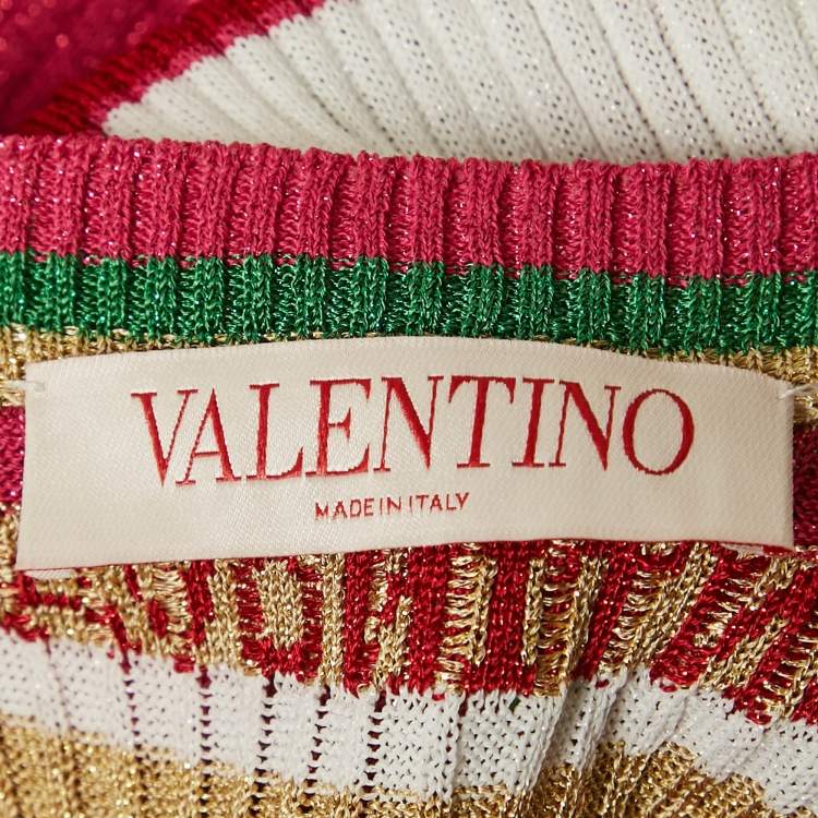 مملوكة مسبقًا Valentino Multicolor Lurex Rib Knit Maxi Dress S