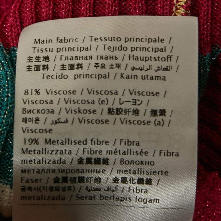 مملوكة مسبقًا Valentino Multicolor Lurex Rib Knit Maxi Dress S