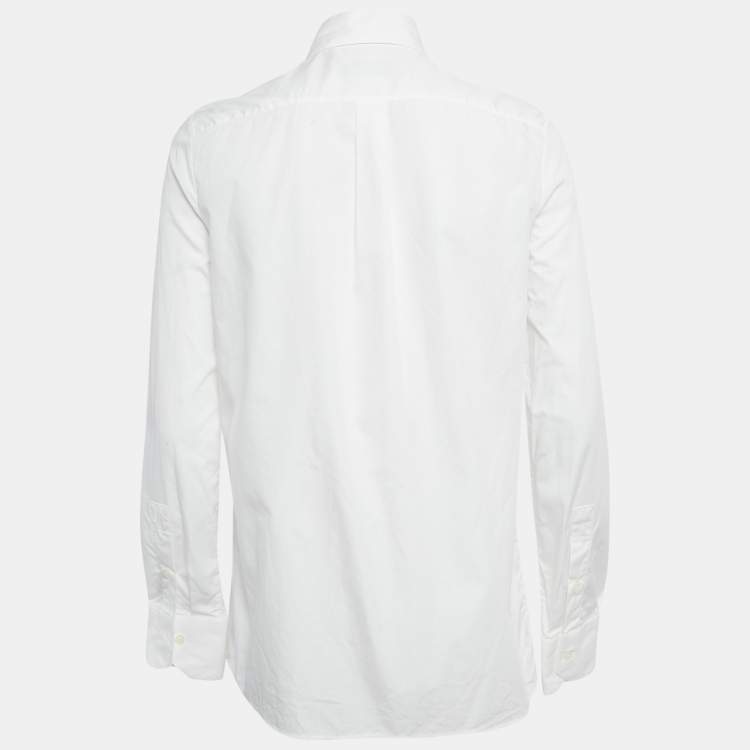 Pre Owned Valentino White Cotton Long Sleeve Shirt S