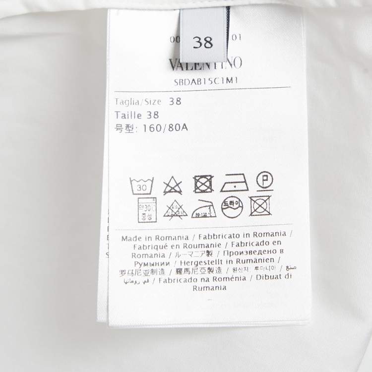 Pre Owned Valentino White Cotton Long Sleeve Shirt S