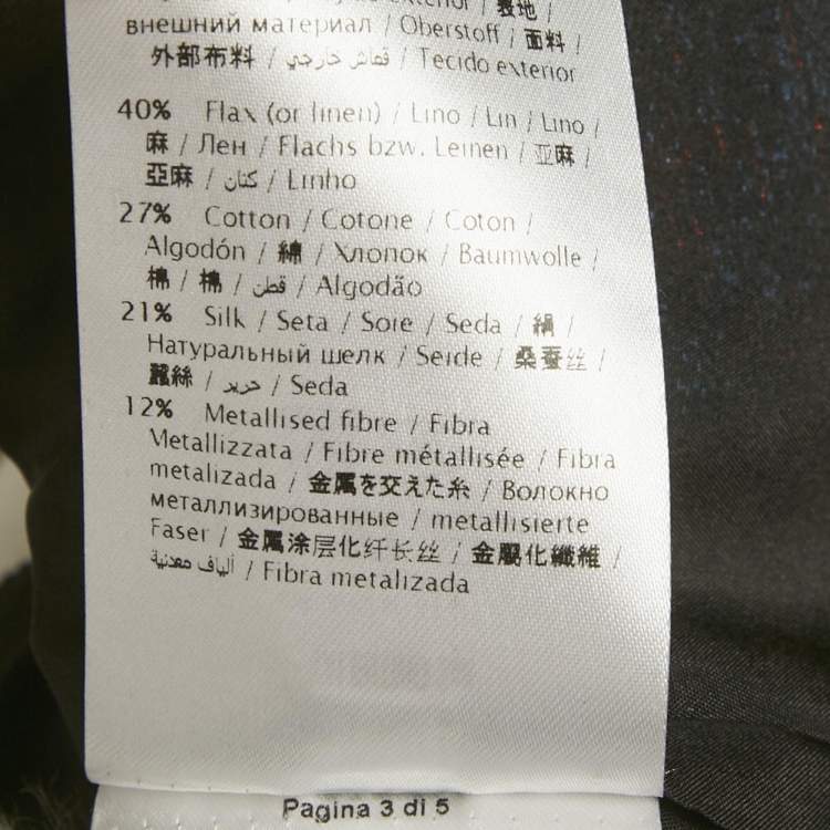 Pre Owned Valentino Blue Floral Jacquard Pencil Skirt M