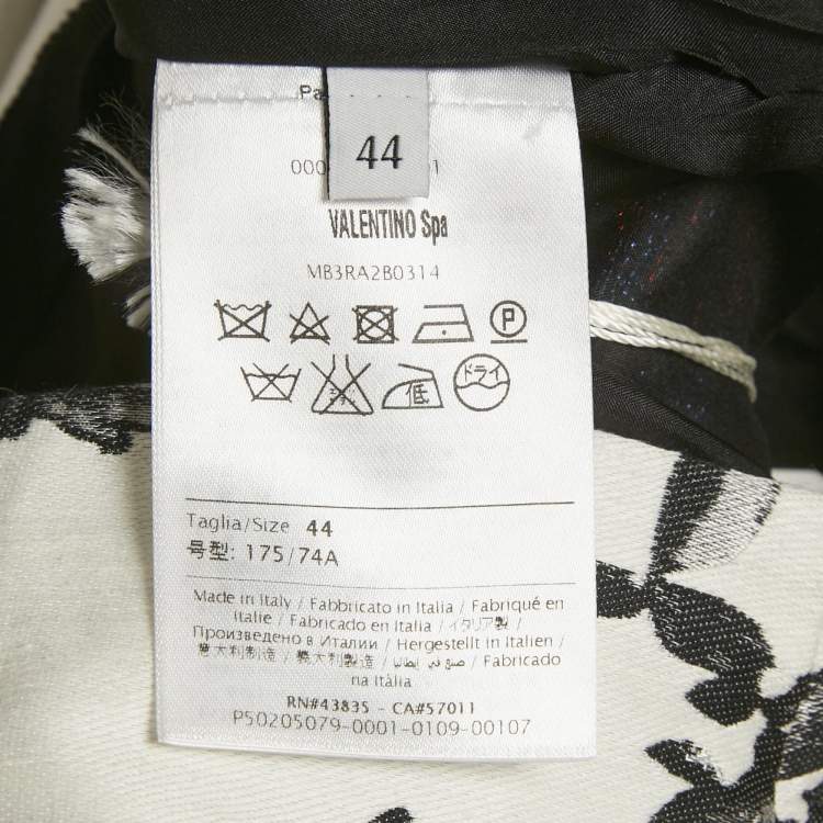 Pre Owned Valentino Blue Floral Jacquard Pencil Skirt M