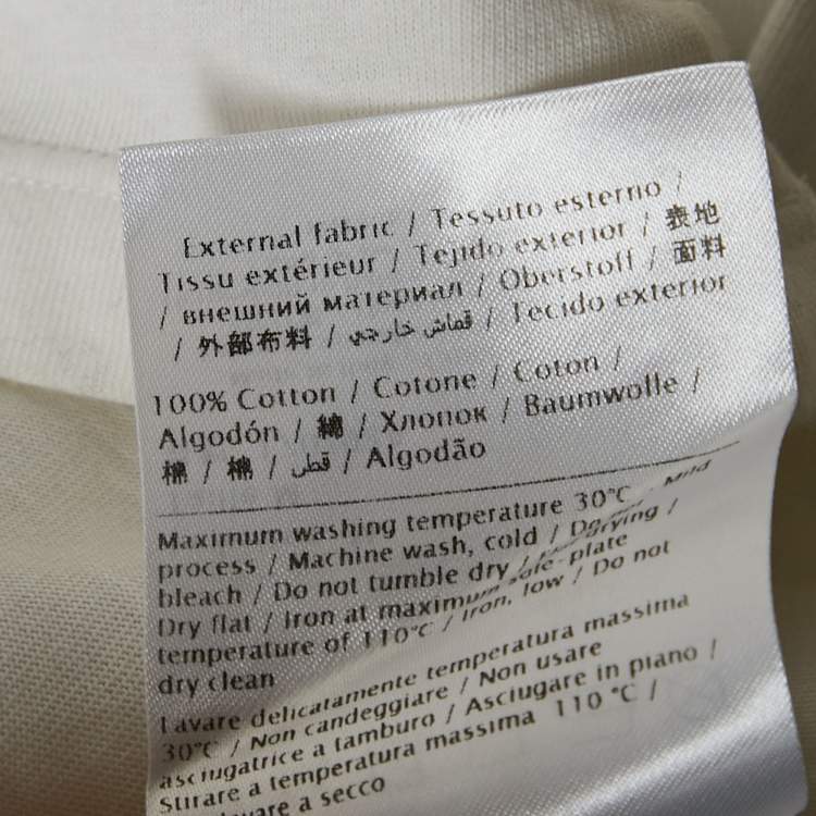 Pre Owned Valentino White Logo Print Jersey T-Shirt M