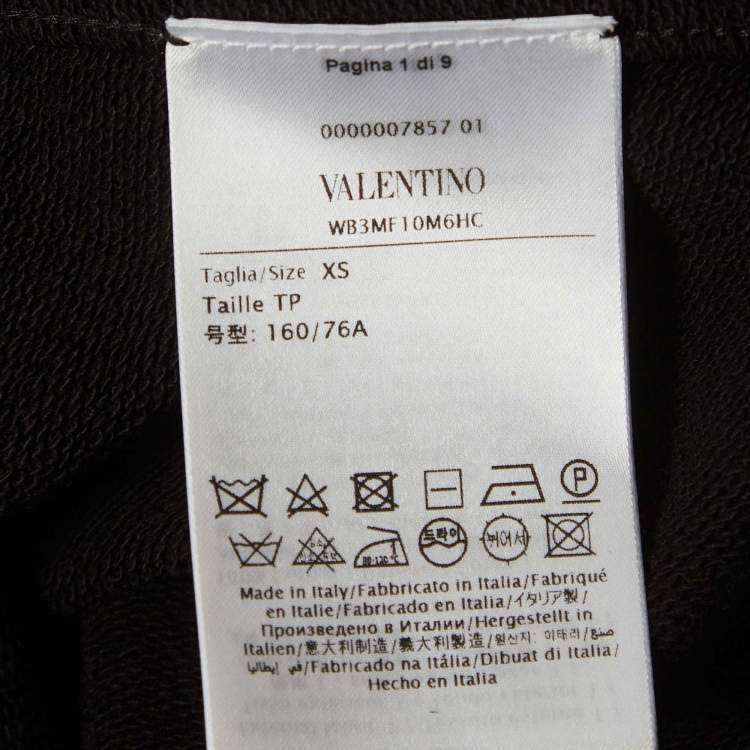 Pre Owned Valentino Black Cotton Rose Detail Cape Jacket XS