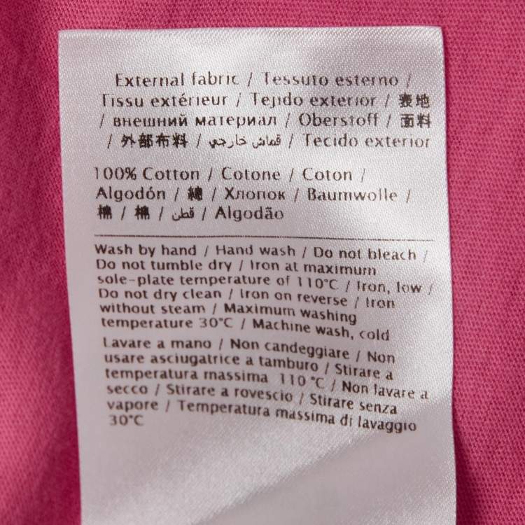 Pre Owned Valentino Pink Pink is Punk Print Jersey Distressed T-Shirt S