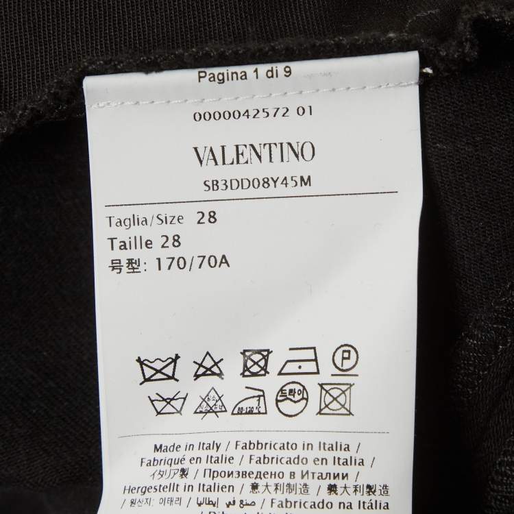 Pre Owned Valentino Black Denim Butterfly Appliques Jeans M/waist 28"