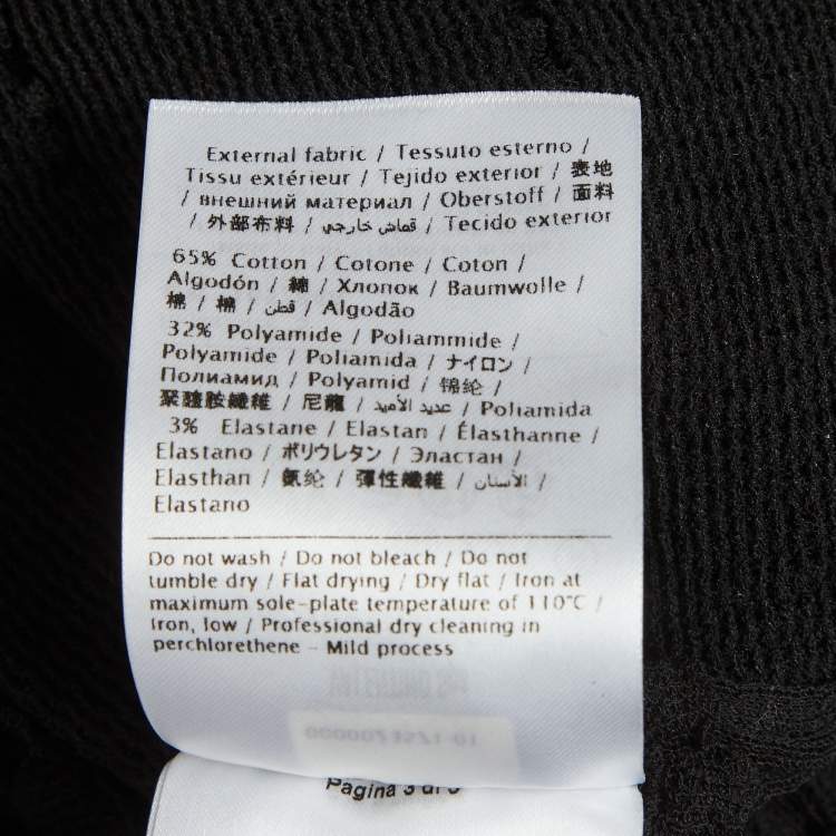 Pre Owned Valentino Black Stretch Cotton Long Sleeve Top S