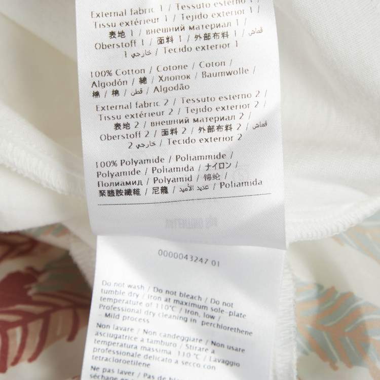 Pre Owned Valentino White Printed Jersey and Nylon T-Shirt S