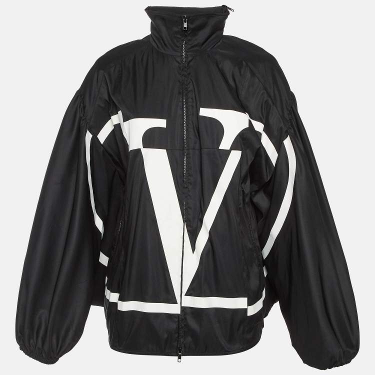 Pre Owned Valentino Black Deconstructed VLogo Bat Sleeves Jacket S