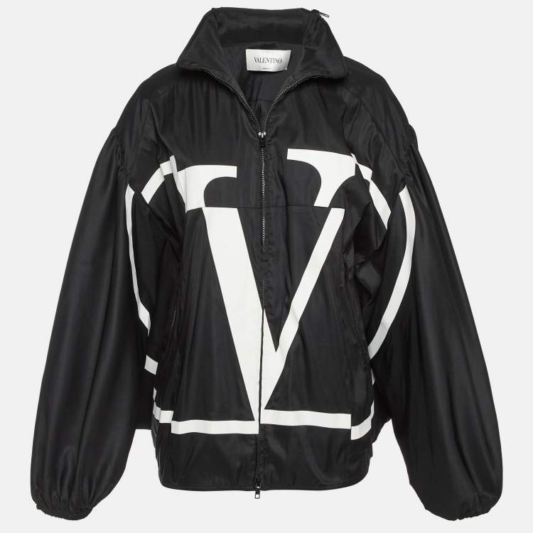 Pre Owned Valentino Black Deconstructed VLogo Bat Sleeves Jacket S