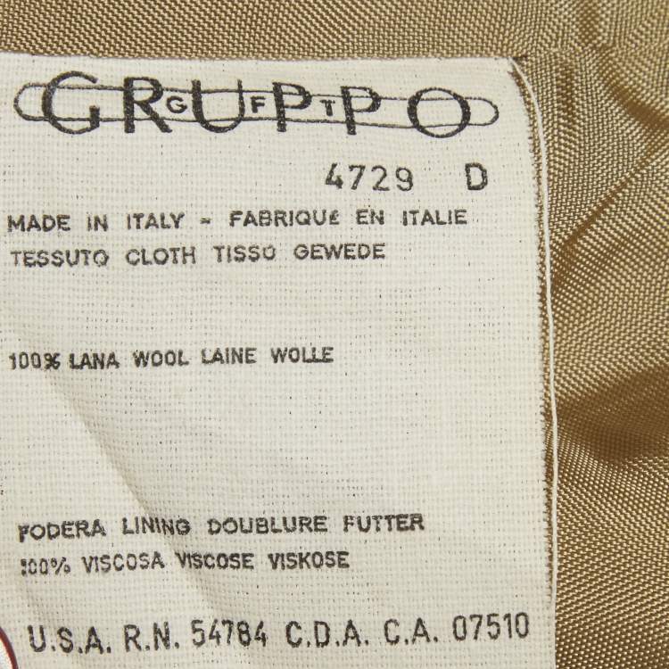 Pre Owned Valentino Vintage Brown Houndstooth Wool Blazer L