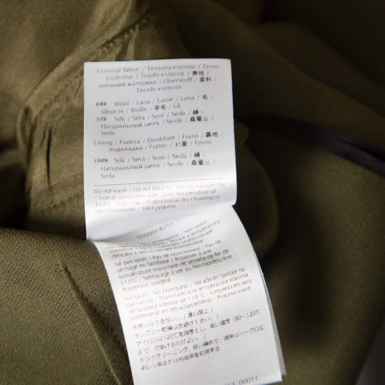 Pre Owned Valentino Olive Green Wool and Silk Culottes S