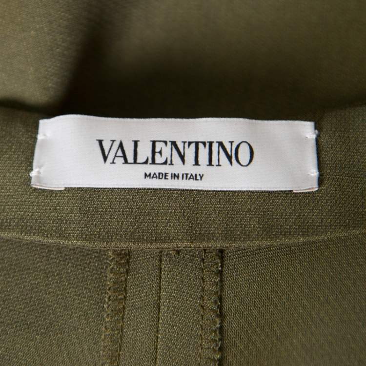 Pre Owned Valentino Olive Green Wool and Silk Culottes S