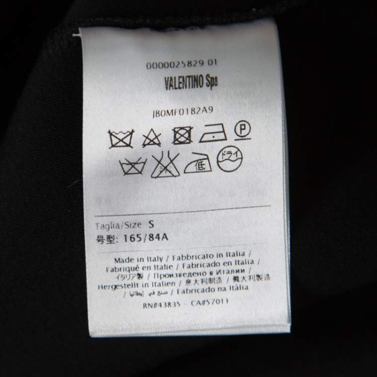 Pre Owned Valentino Black Contrast Flared Hem Detail Sweatshirt S