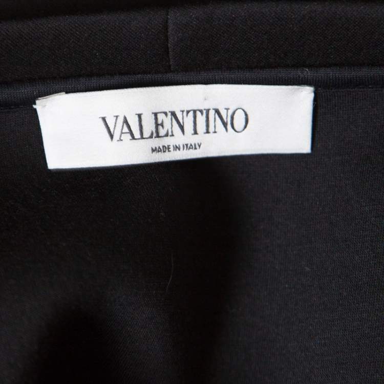 Pre Owned Valentino Black Contrast Flared Hem Detail Sweatshirt S