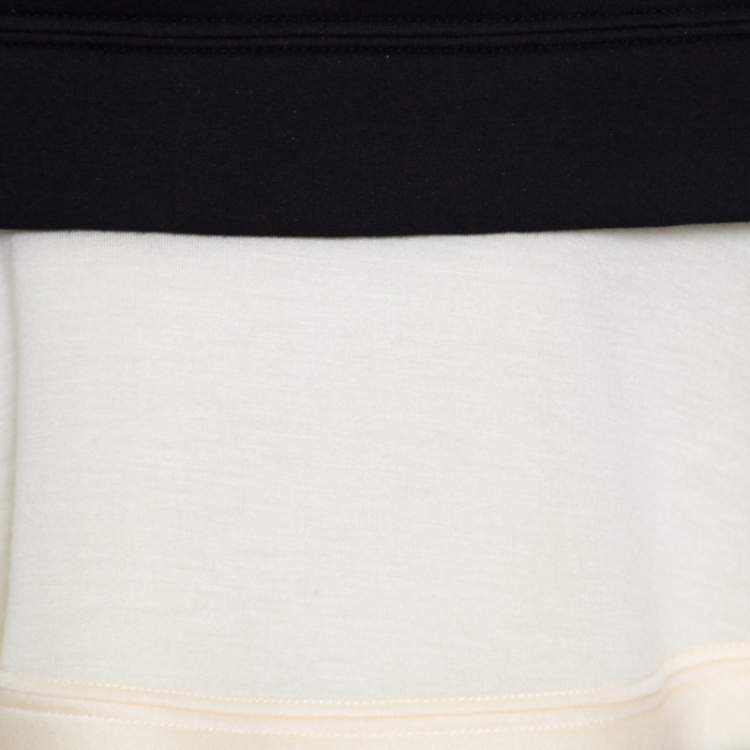 Pre Owned Valentino Black Contrast Flared Hem Detail Sweatshirt S