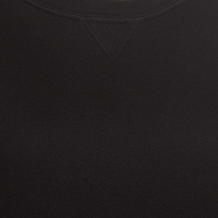 Pre Owned Valentino Black Contrast Flared Hem Detail Sweatshirt S