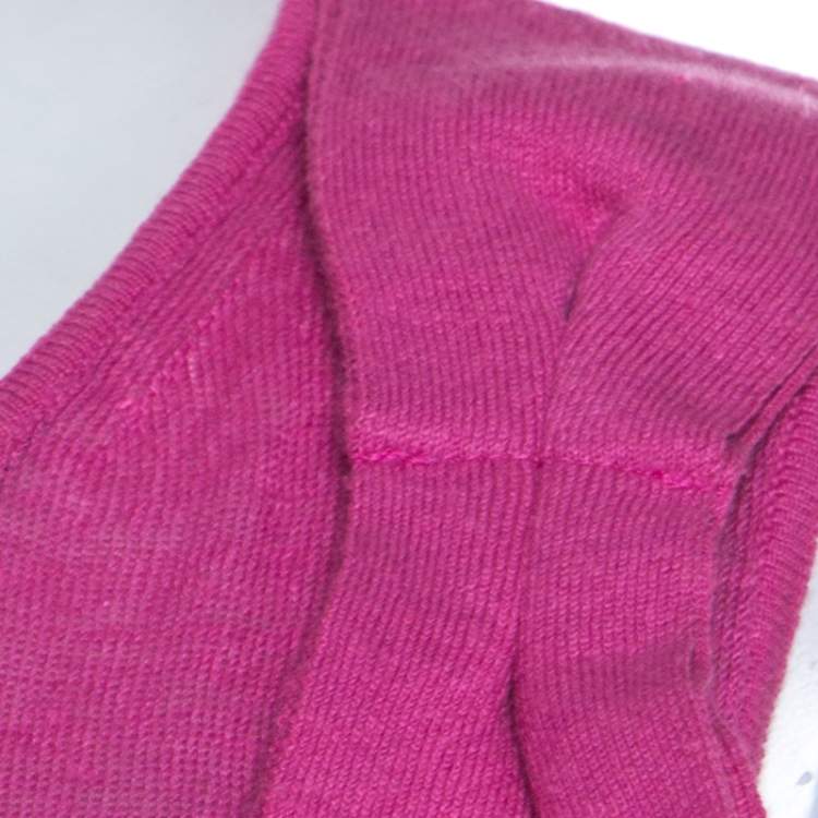 Pre Owned Valentino Pink Linen Silk Bow Detail Sleeveless Top S