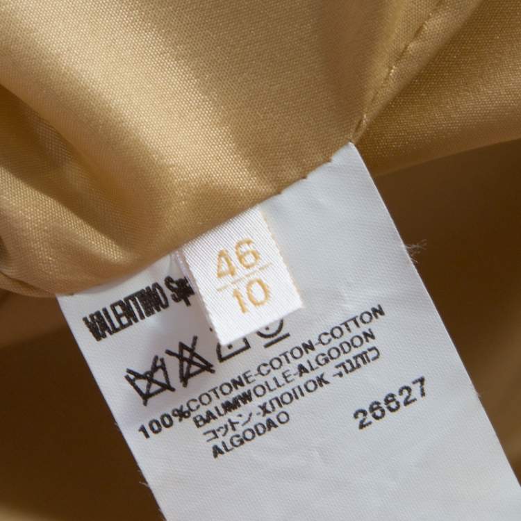 Pre Owned Valentino Mustard Yellow Cotton Single Button Blazer L