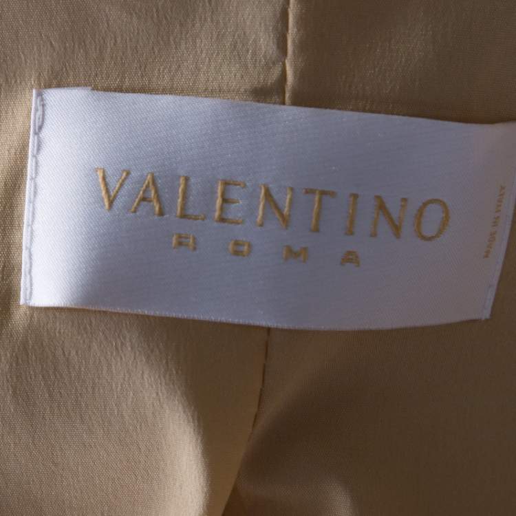 Pre Owned Valentino Mustard Yellow Cotton Single Button Blazer L
