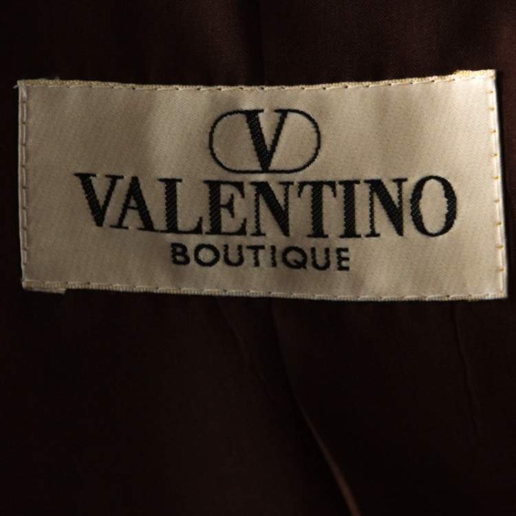 Pre Owned Valentino Burgundy Pinstripe Cashmere Classic Tailored Pantsuit M 