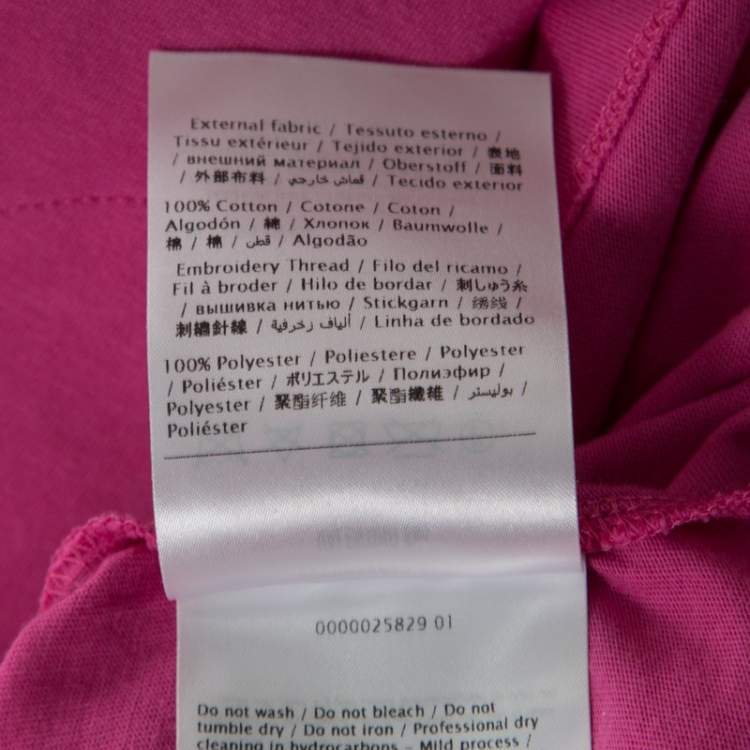 Pre Owned Valentino Pink Cotton Heart Applique T Shirt S 