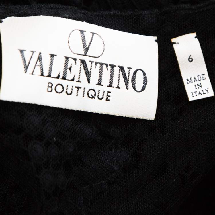 Pre Owned Valentino Boutique Vintage Black Guipure Lace Sleeveless Blouse M 