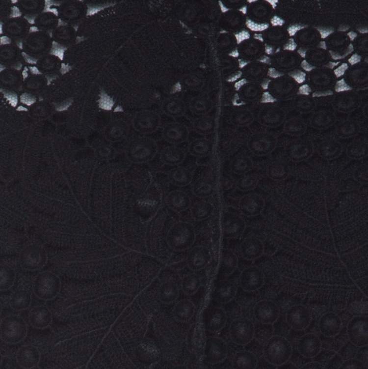 Pre Owned Valentino Boutique Vintage Black Guipure Lace Sleeveless Blouse M 