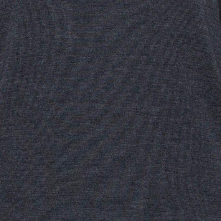 Pre Owned Valentino Grey Wool Knit Lace Trim Caped Sweater M