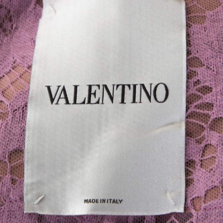 Pre Owned  Valentino Lavender Mink Fur Lace Panelled Jacket S