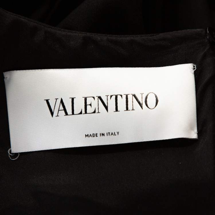 Pre Owned Valentino Black Wool & Silk Blend Open Back Jumpsuit L