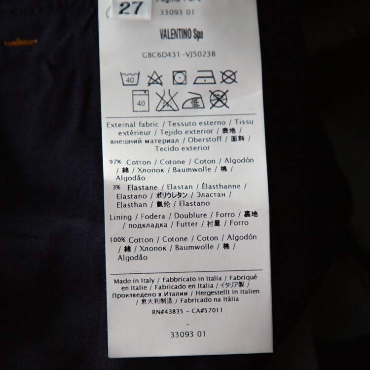 Pre Owned Valentino Dark Blue Denim Wide Leg Jeans M