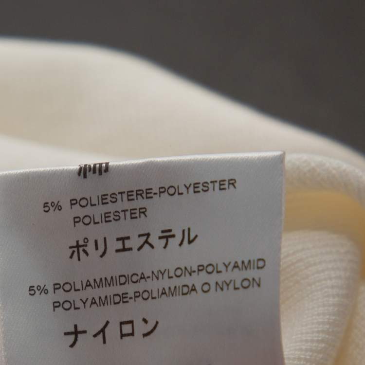 Pre Owned Valentino Off White Cotton Sequined Lace Trim Tank Top M