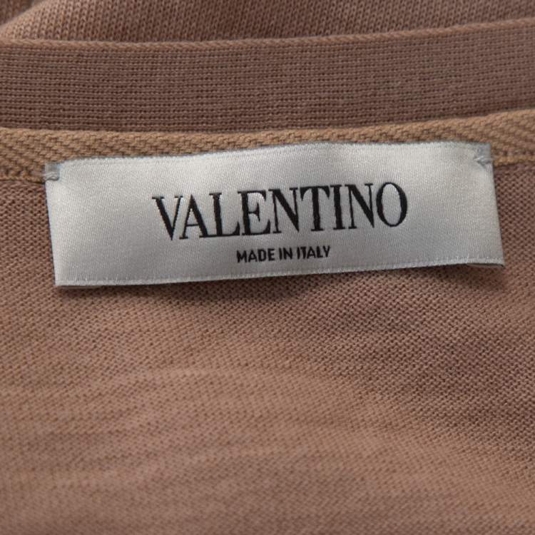 Pre Owned Valentino Blush Pink Wool & Lace Belted Cardigan XS