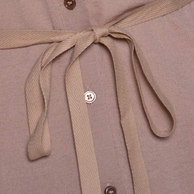 Pre Owned Valentino Blush Pink Wool & Lace Belted Cardigan XS