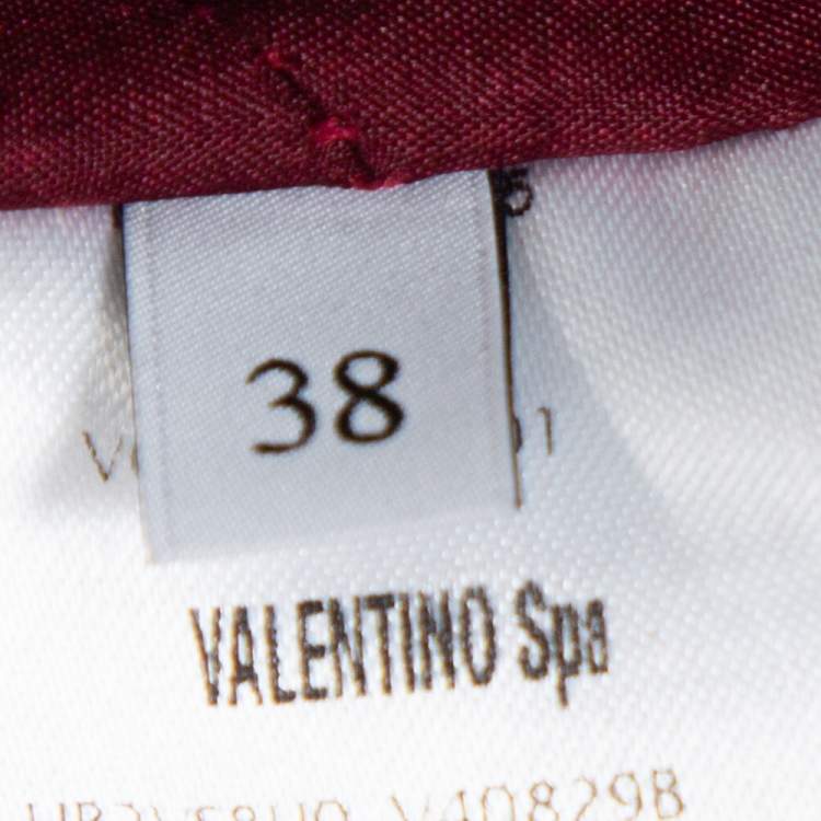 Pre Owned Valentino Red Wool & Silk Blend Leopard Print Short Dress S