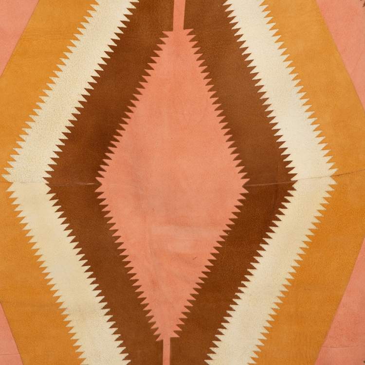 Pre Owned Valentino Peach Suede Patchwork Midi Skirt S