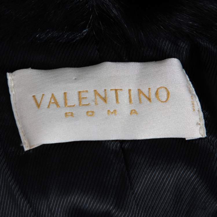 Pre Owned Valentino Vintage Black Dankalia Kid Goat Fur Jacket M