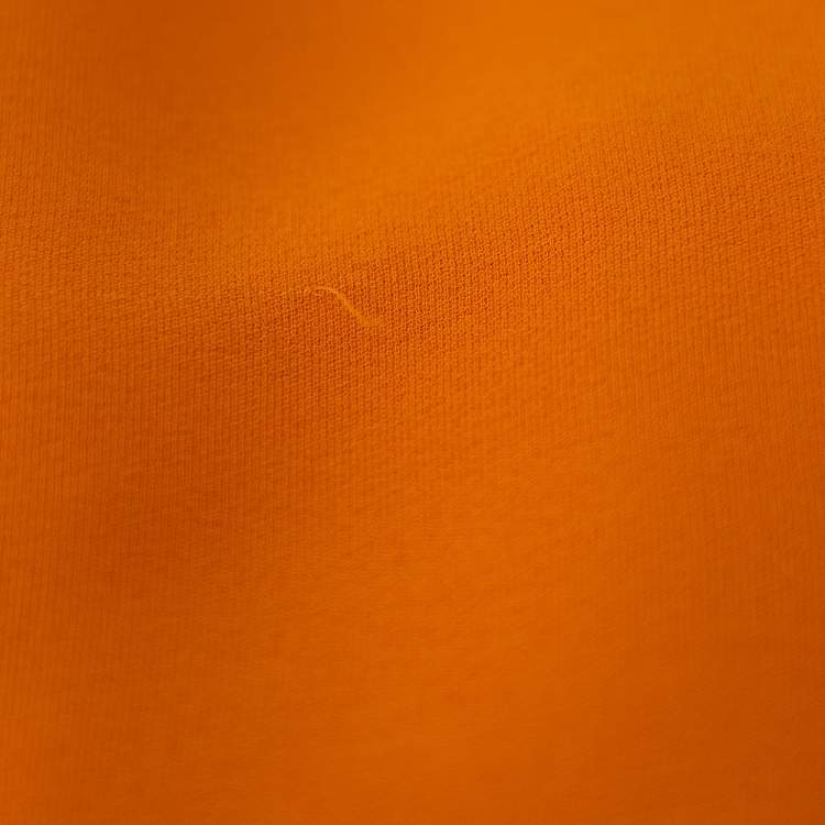Pre Owned Valentino Orange Silk Scalloped Edge Cady Poncho S