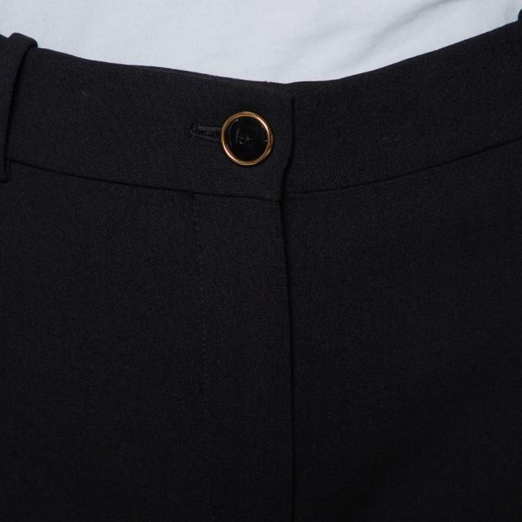 Pre Owned Valentino Black Stretch Wool Tapered Leg Pants M