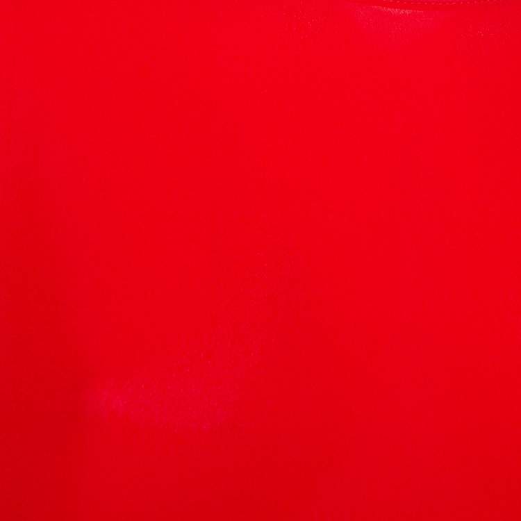Pre Owned Valentino Red Silk Bell Sleeve Top M